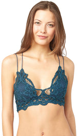 Free People Adella Bralette Turquoise Intimates Floral Lace | ShopAA