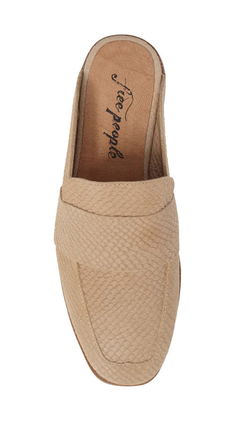 Free People Textile At Ease Loafer Beige Snake Mule Backless | ShopAA