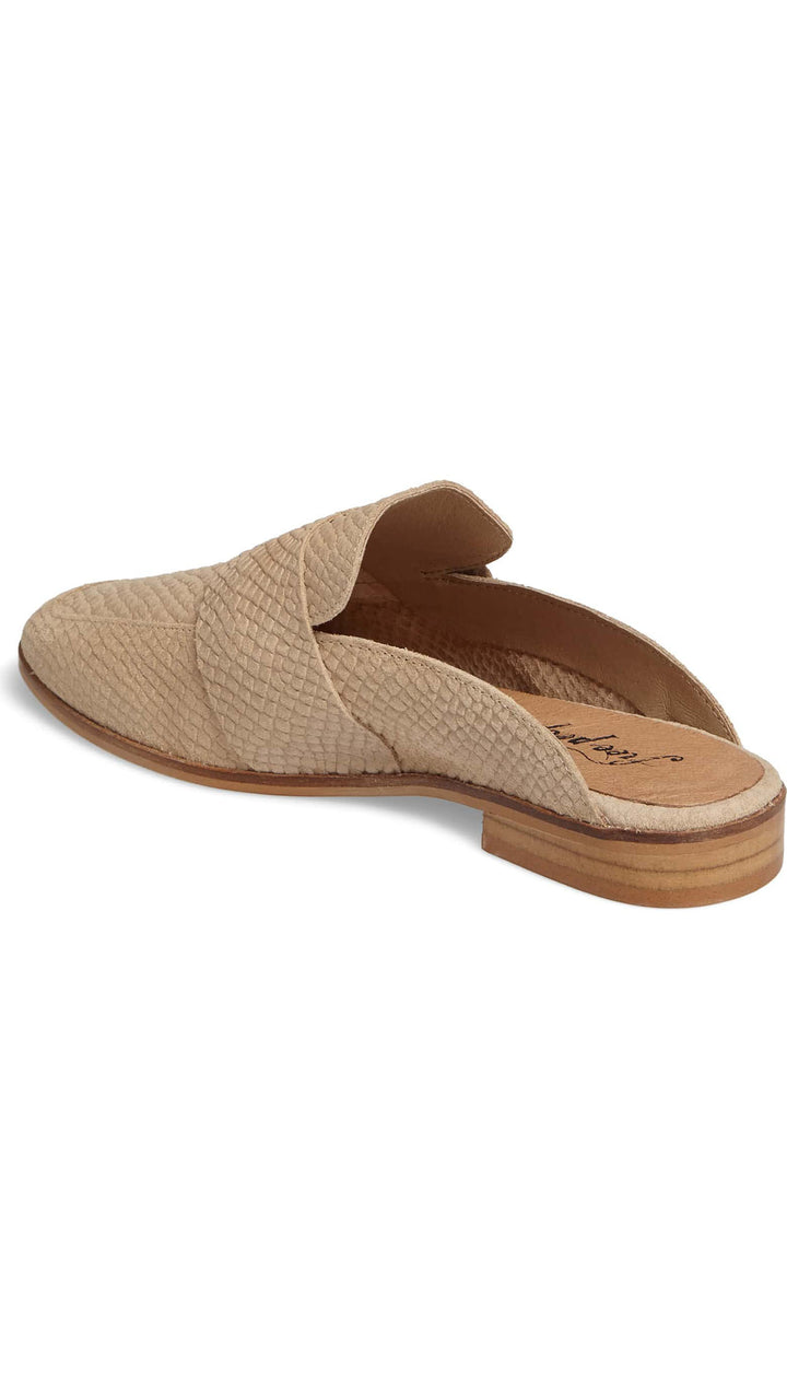 Free People Textile At Ease Loafer Beige Snake Mule Backless | ShopAA