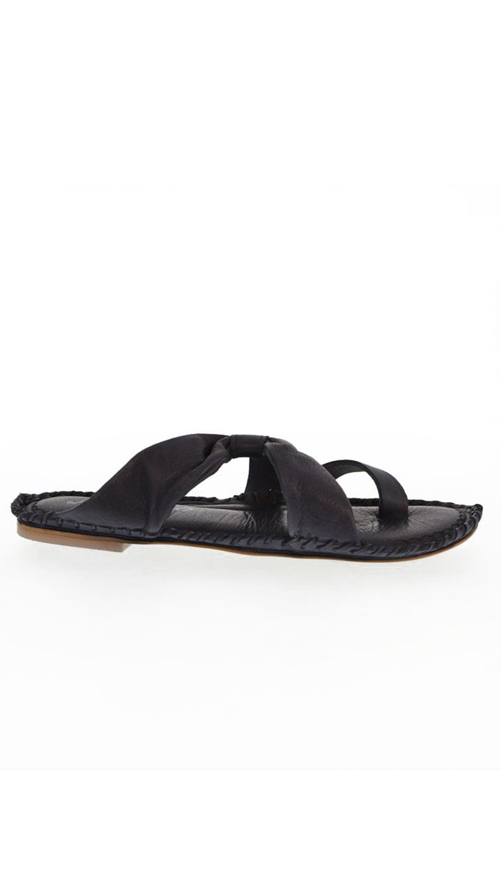 Free People Bailey Slip On Boho Strappy Sandals Black Leather I ShopAA