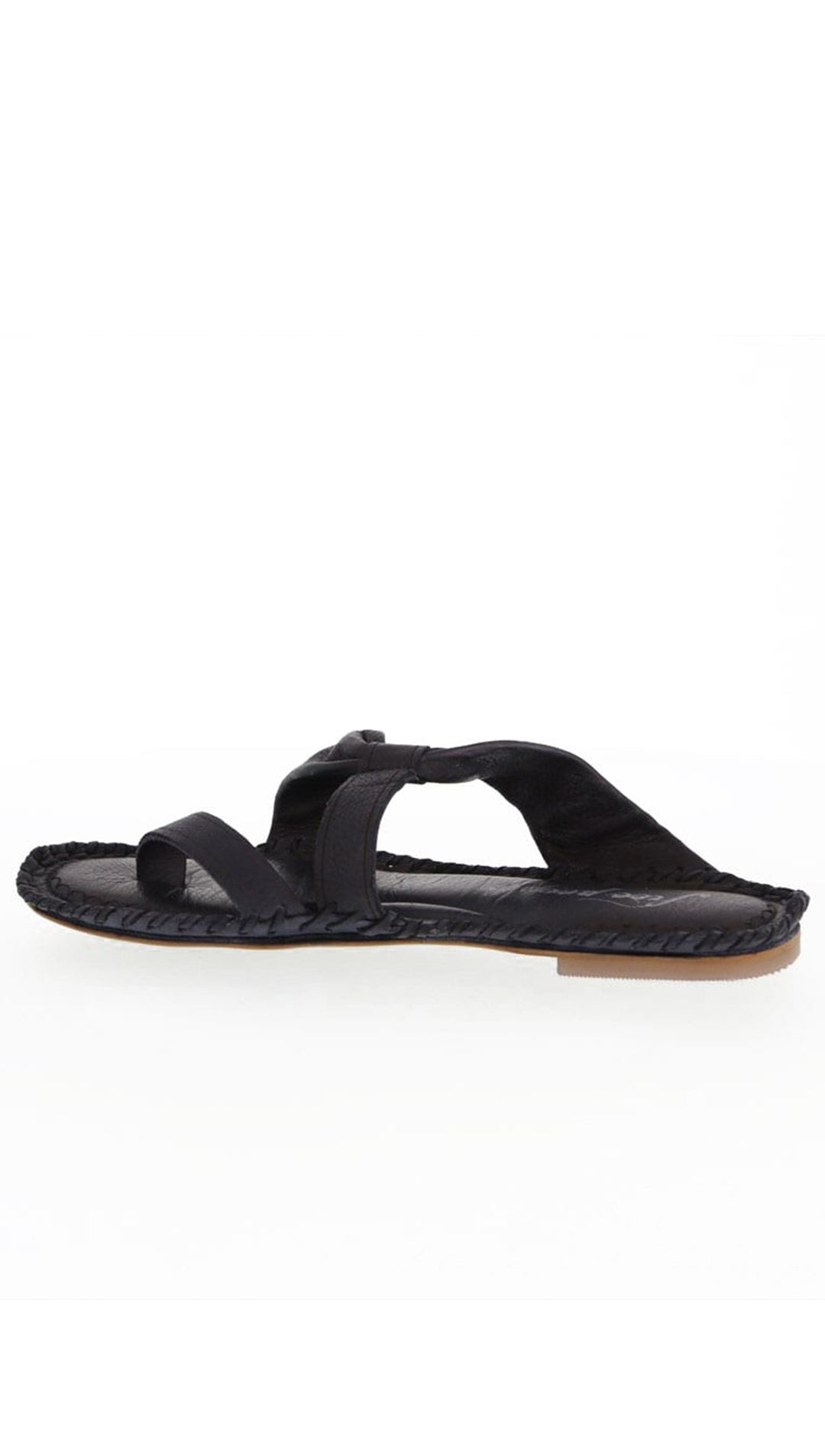 Free People Bailey Slip On Boho Strappy Sandals Black Leather I ShopAA