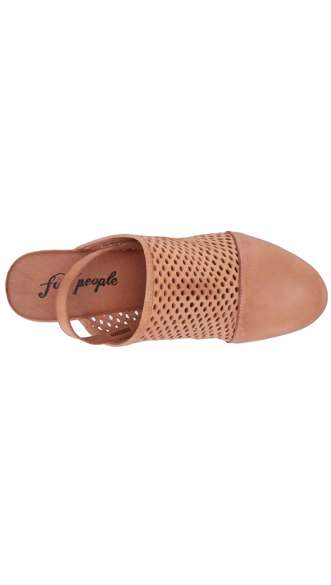 Free People Logan Natural Brown Leather Preforated Sling Back Clogs I ShopAA