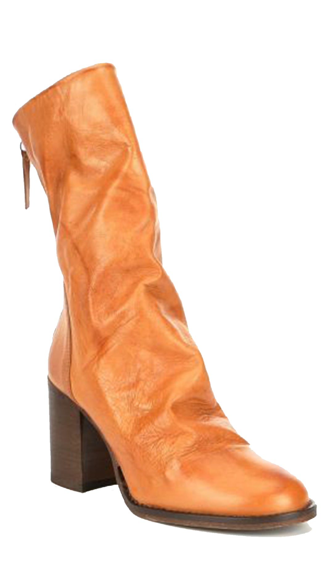 Free People Elle Block Heel Booties Taupe Brown Shoes Leather Boots