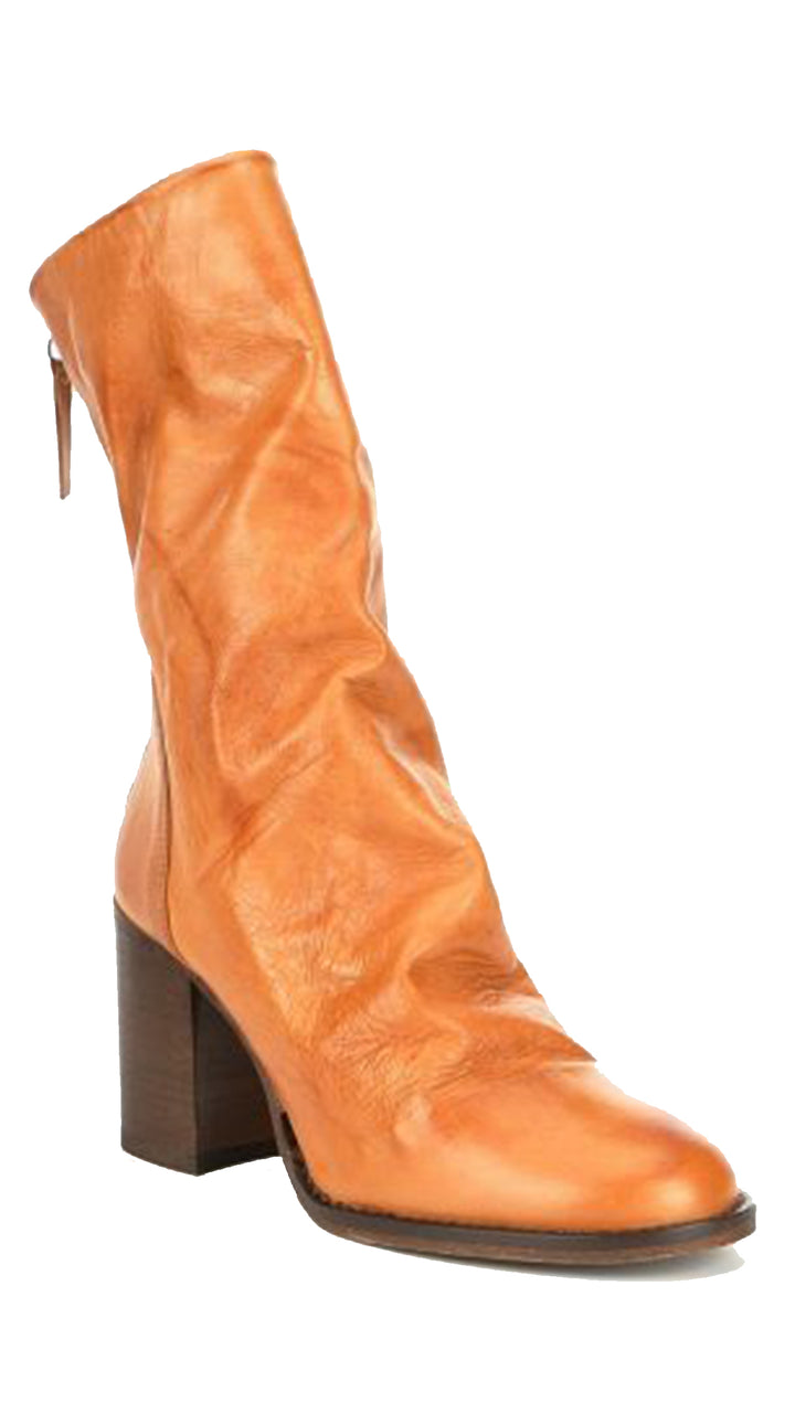 Free People Elle Block Heel Booties Taupe Brown Shoes Leather Boots