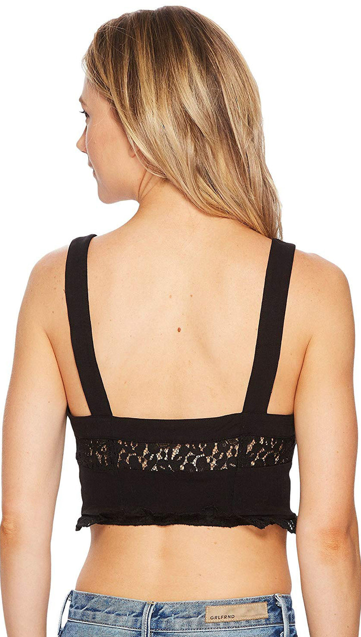 Free People Here I Go Brami Top Black Lace Bra Crop Top Intimates | ShopAA