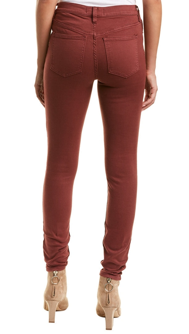 Free People High Rise Red Mocha Long And Lean Skinny Leg Denim Jegging