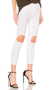 free people high waist busted knee jeans white