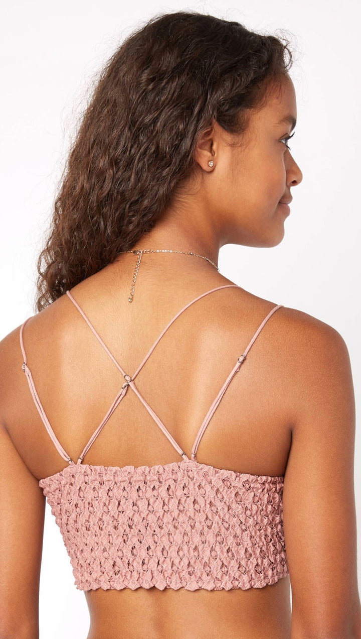 Free People Adella Bralette Rose Pink Lace Bra Top Intimates | ShopAA