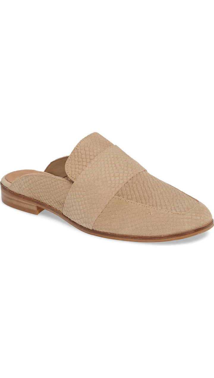 Free People Textile At Ease Loafer Beige Snake Mule Backless | ShopAA