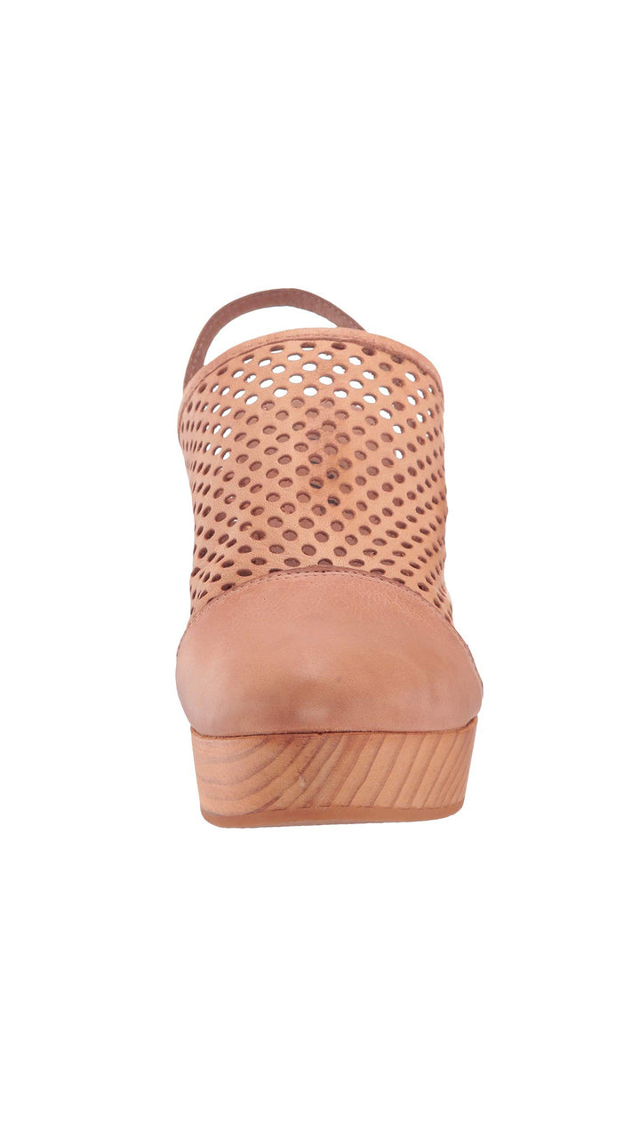 Free People Logan Natural Brown Leather Preforated Sling Back Clogs I ShopAA