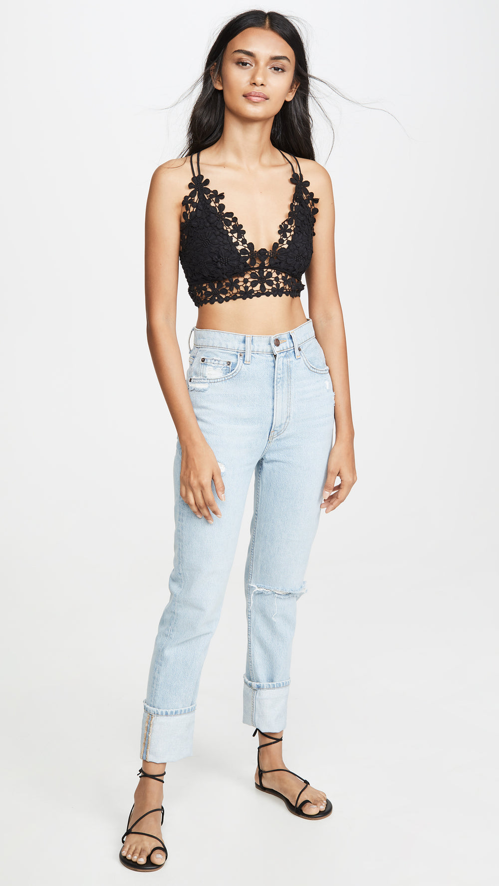 Free People Miss Dazie Bralette Black Bra Top Intimates | ShopAA