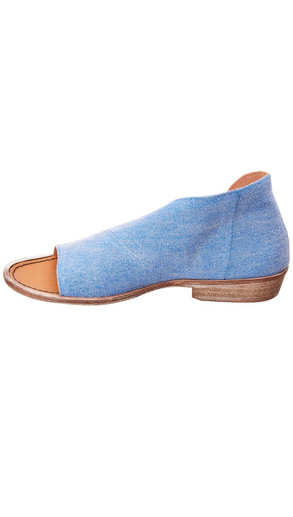 Free People Mont Blanc Sandal Washed Denim Slip On Shoes | ShopAA