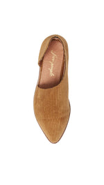 Free People Fabric Royale Flat Gold Cut Out Tan Corduroy Slip On Shoes