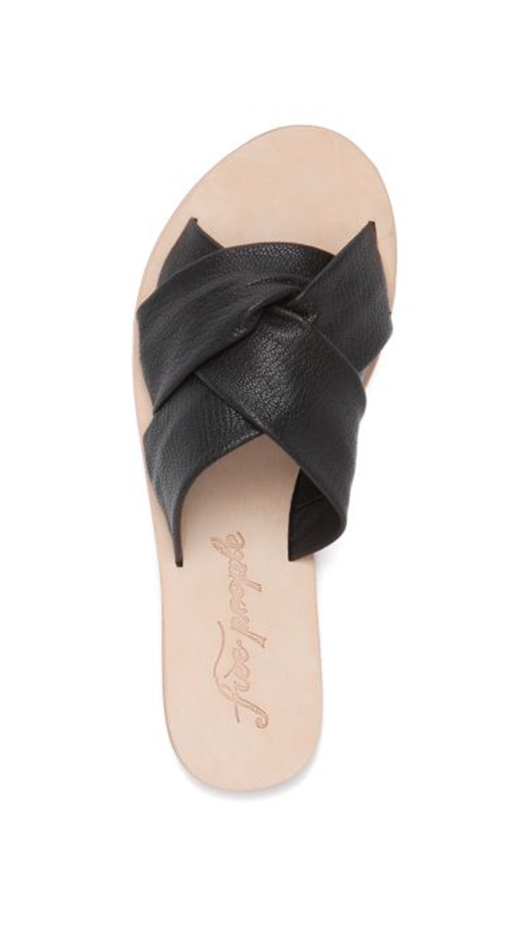 Free People Rio Vista Slide Sandals Flats Black Leather Backless ShopAA