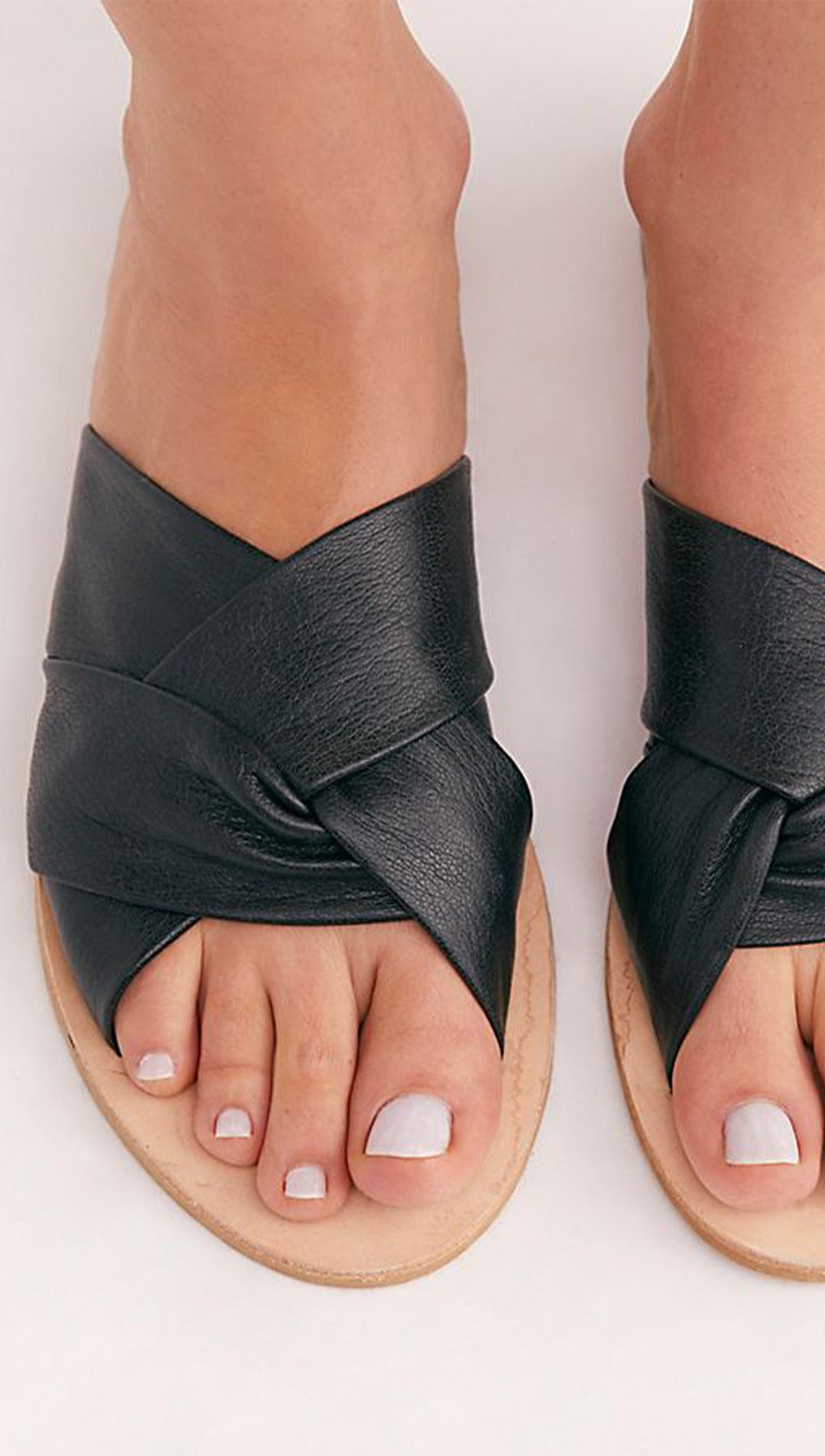 Free People Rio Vista Slide Sandals Flats Black Leather Backless ShopAA