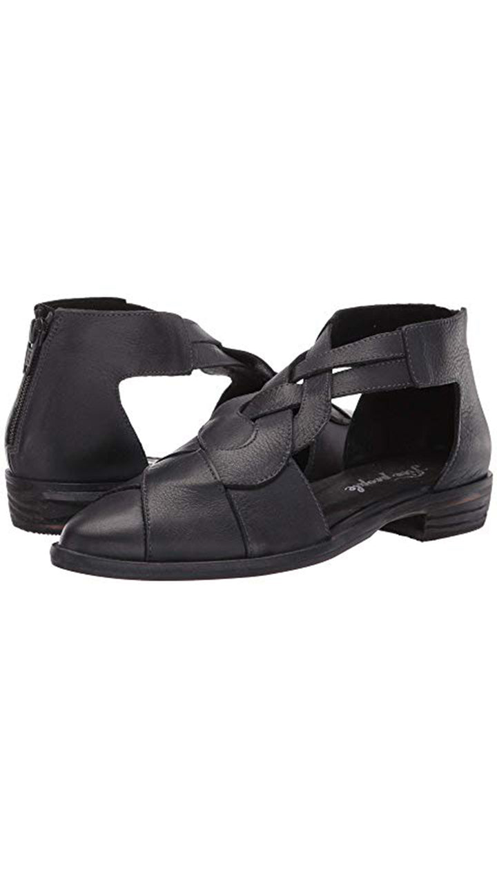 Free People Wanderlust Flats Black Braided Leather Shoes I ShopAA