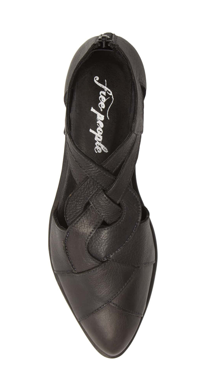 Free People Wanderlust Flats Black Braided Leather Shoes I ShopAA