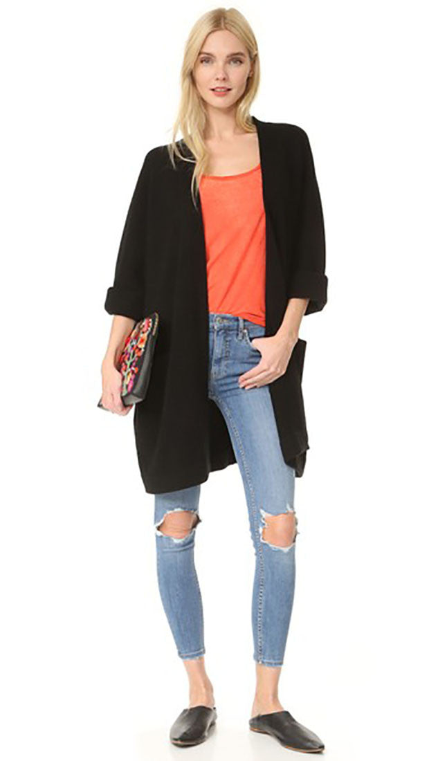 Free People High Rise Busted Knee Skinny Jeans Light Blue Wash