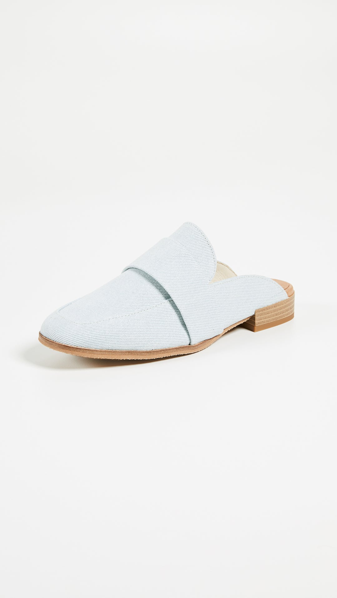 Free People Textile At Ease Loafer Washed Denim Mule Slides | ShopAA