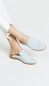 Free People Textile At Ease Loafer Washed Denim Mule Slides | ShopAA