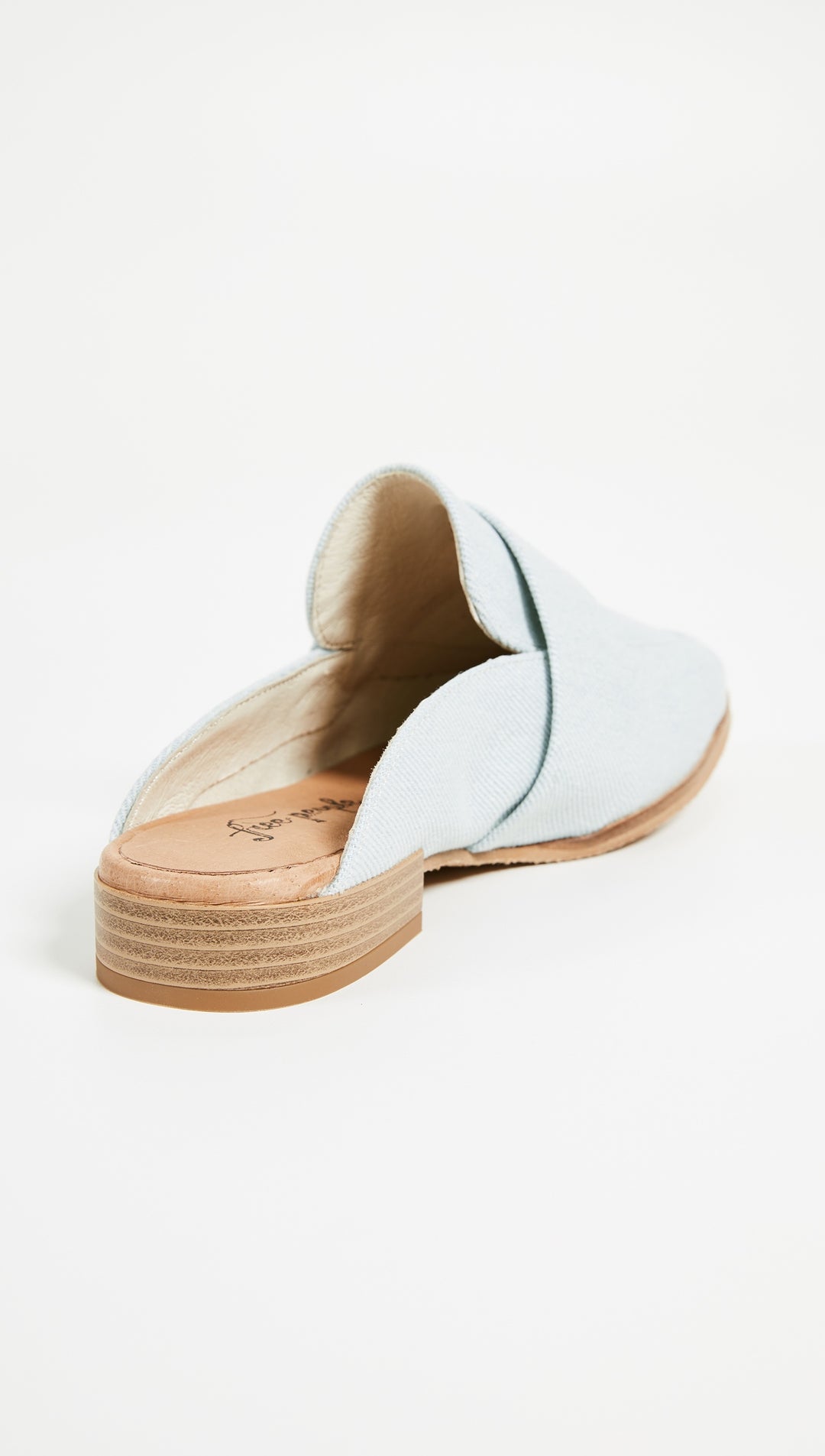 Free People Textile At Ease Loafer Washed Denim Mule Slides | ShopAA