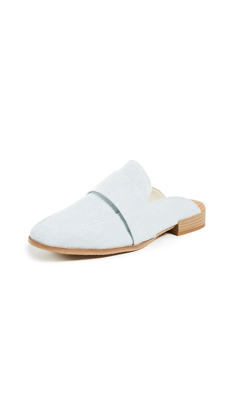Free People Textile At Ease Loafer Washed Denim Mule Slides | ShopAA