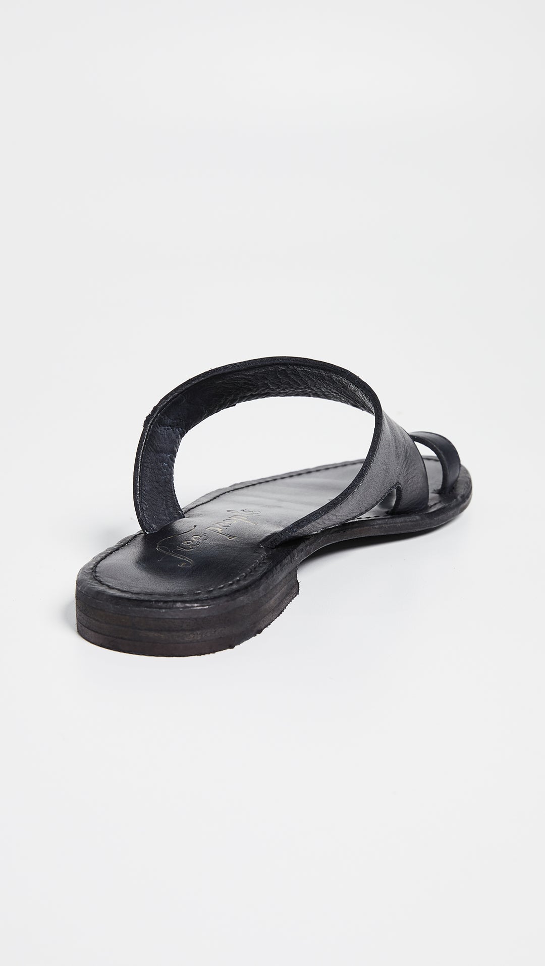 Free People Sant Antoni Slides Black Sandals Toe Loop Flats I ShopAA
