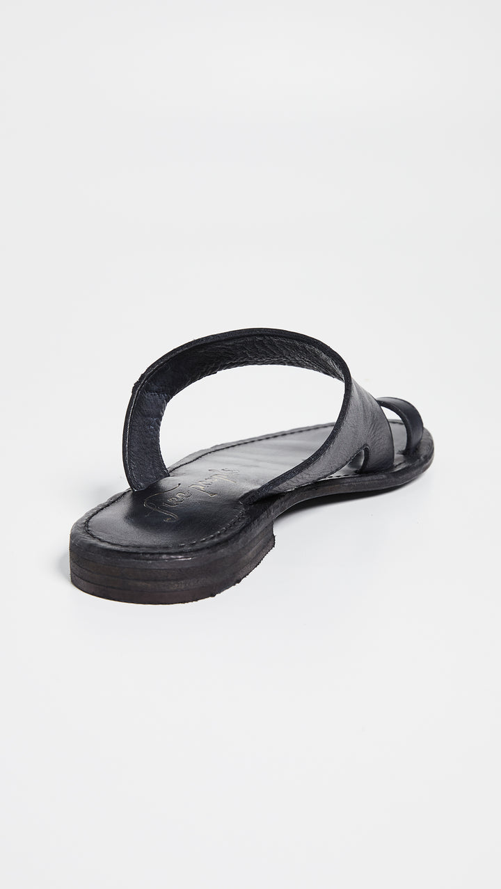 Free People Sant Antoni Slides Black Sandals Toe Loop Flats I ShopAA
