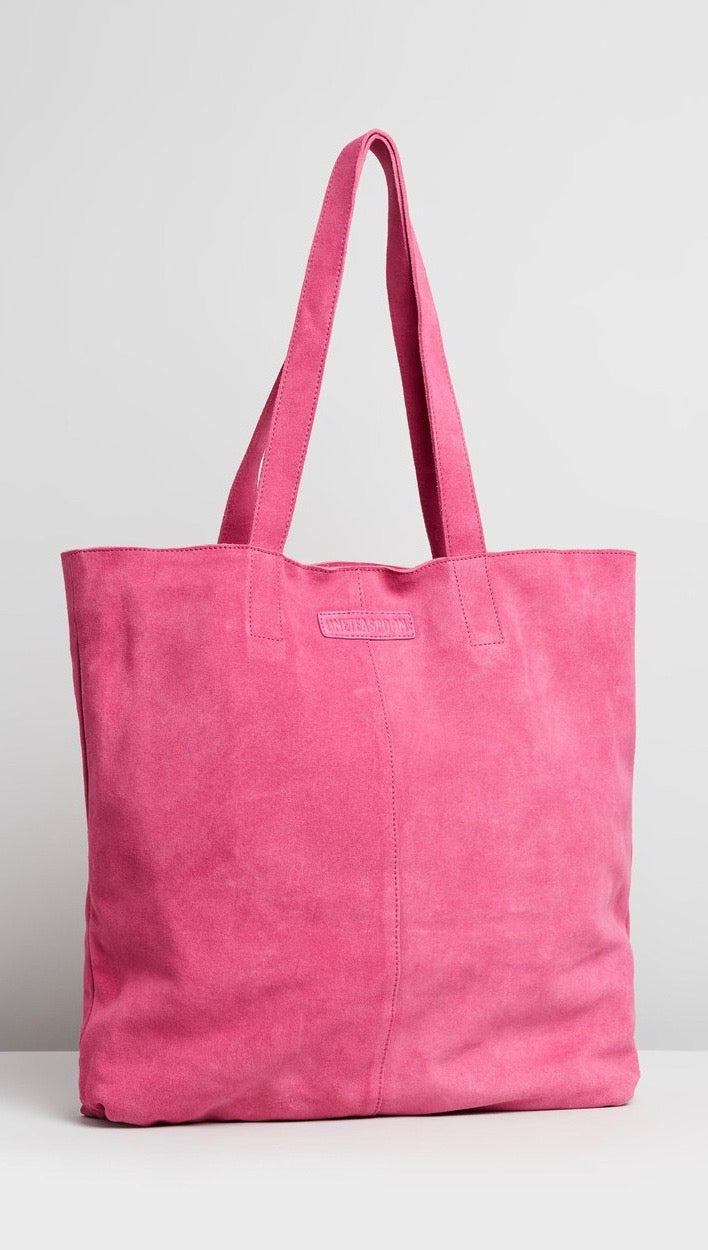 One Teaspoon Harlowe Large Oversized Suede Tote Bag Hot Pink | ShopAA