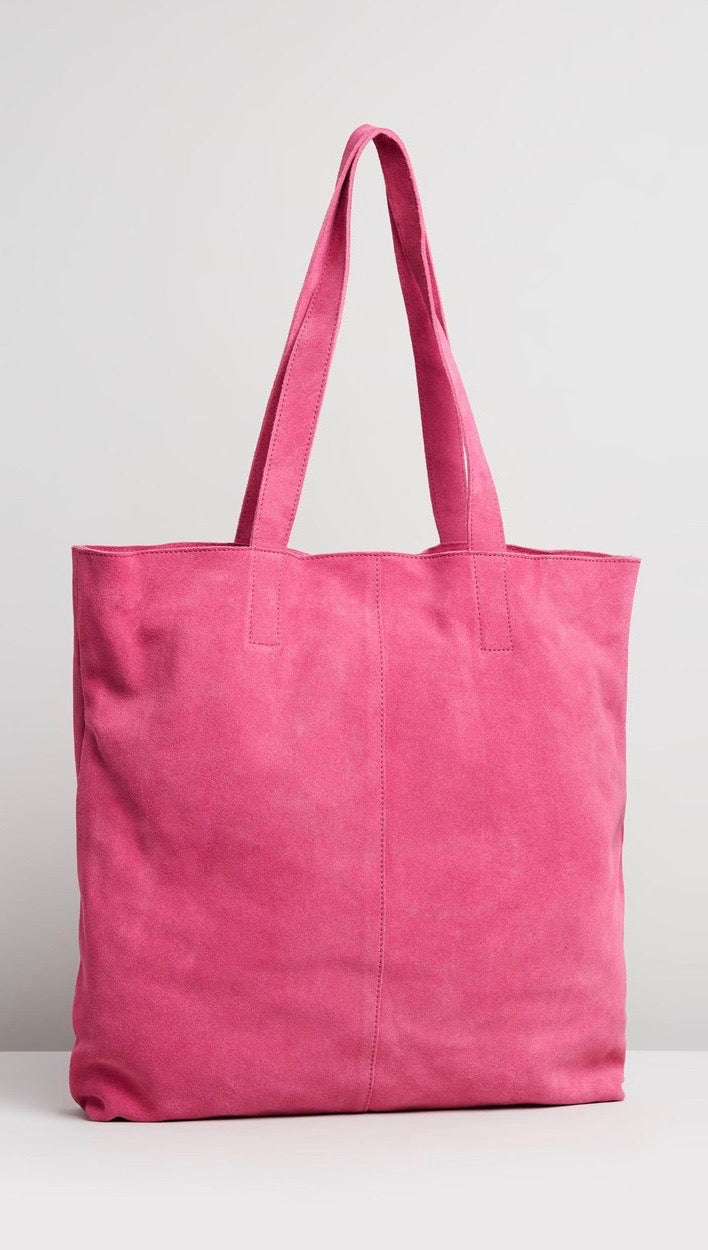 One Teaspoon Harlowe Large Oversized Suede Tote Bag Hot Pink | ShopAA