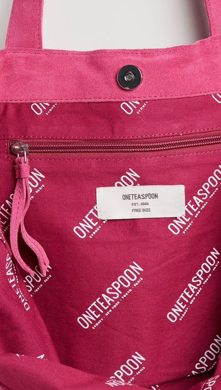 One Teaspoon Harlowe Large Oversized Suede Tote Bag Hot Pink | ShopAA