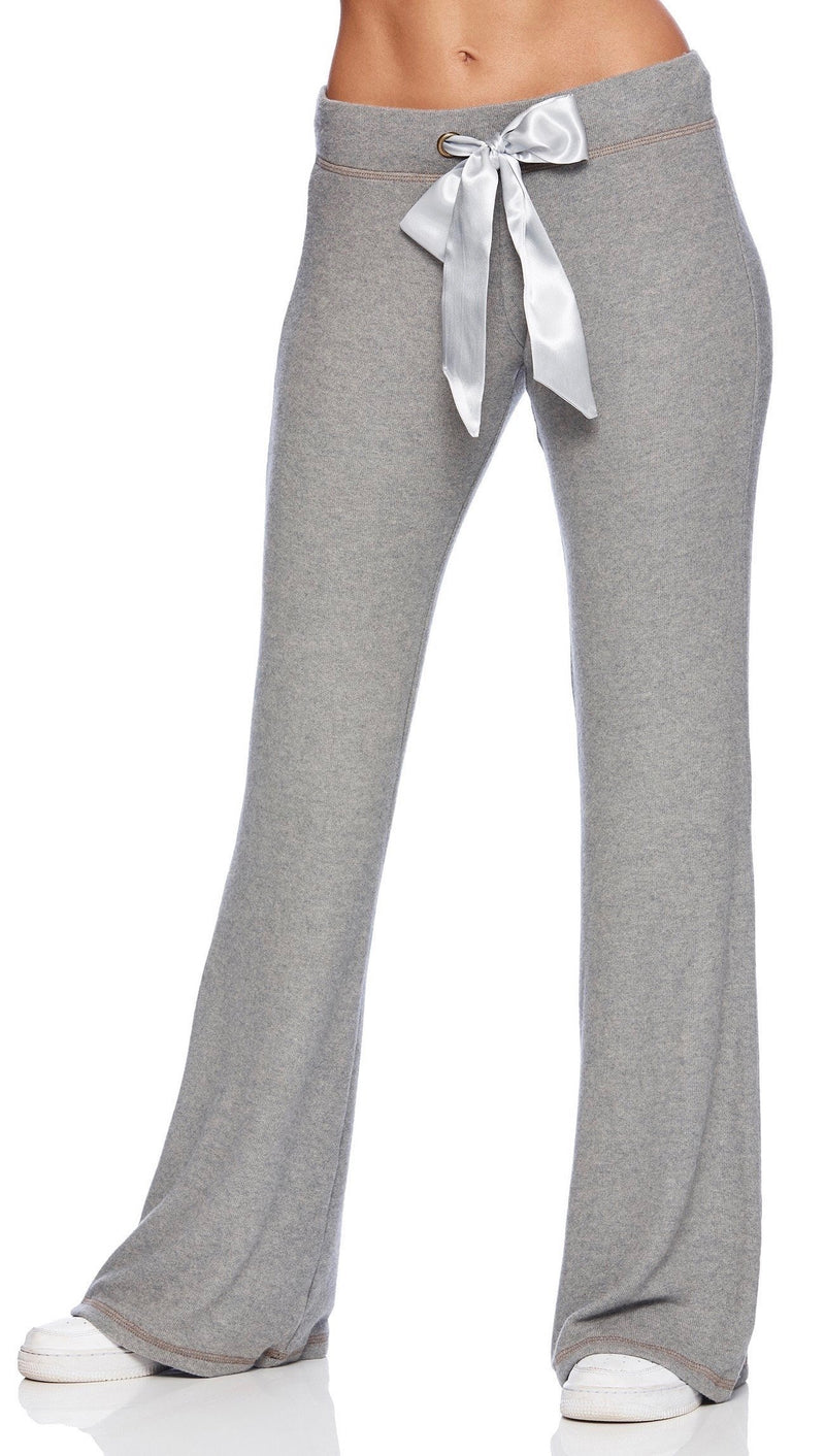 Heather Grey Faux Fur Lined Flare Lounge Pants– PinkBlush