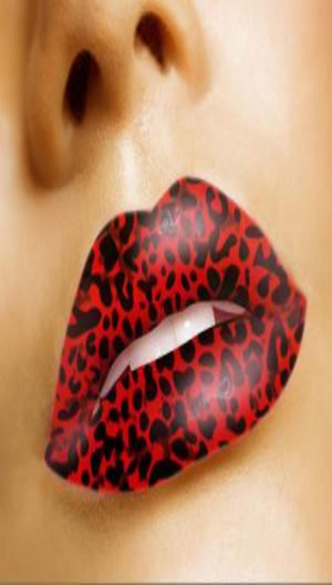 Violent Lips Red Leopard Print Tattoo Lipstick - ShopAA