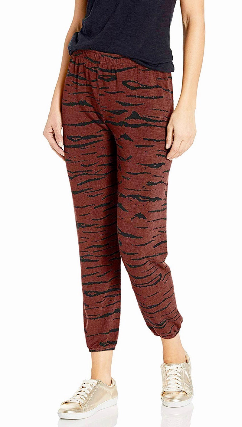 Monrow Supersoft Tiger Elastic Sweats Faded Maroon Pants Red | ShopAA