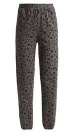 MONROW Heart Leopard Print Elastic Waist Sweats Vintage Black Pants Sweatpants ShopAA