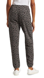 MONROW Heart Leopard Print Elastic Waist Sweats Vintage Black Pants Sweatpants ShopAA