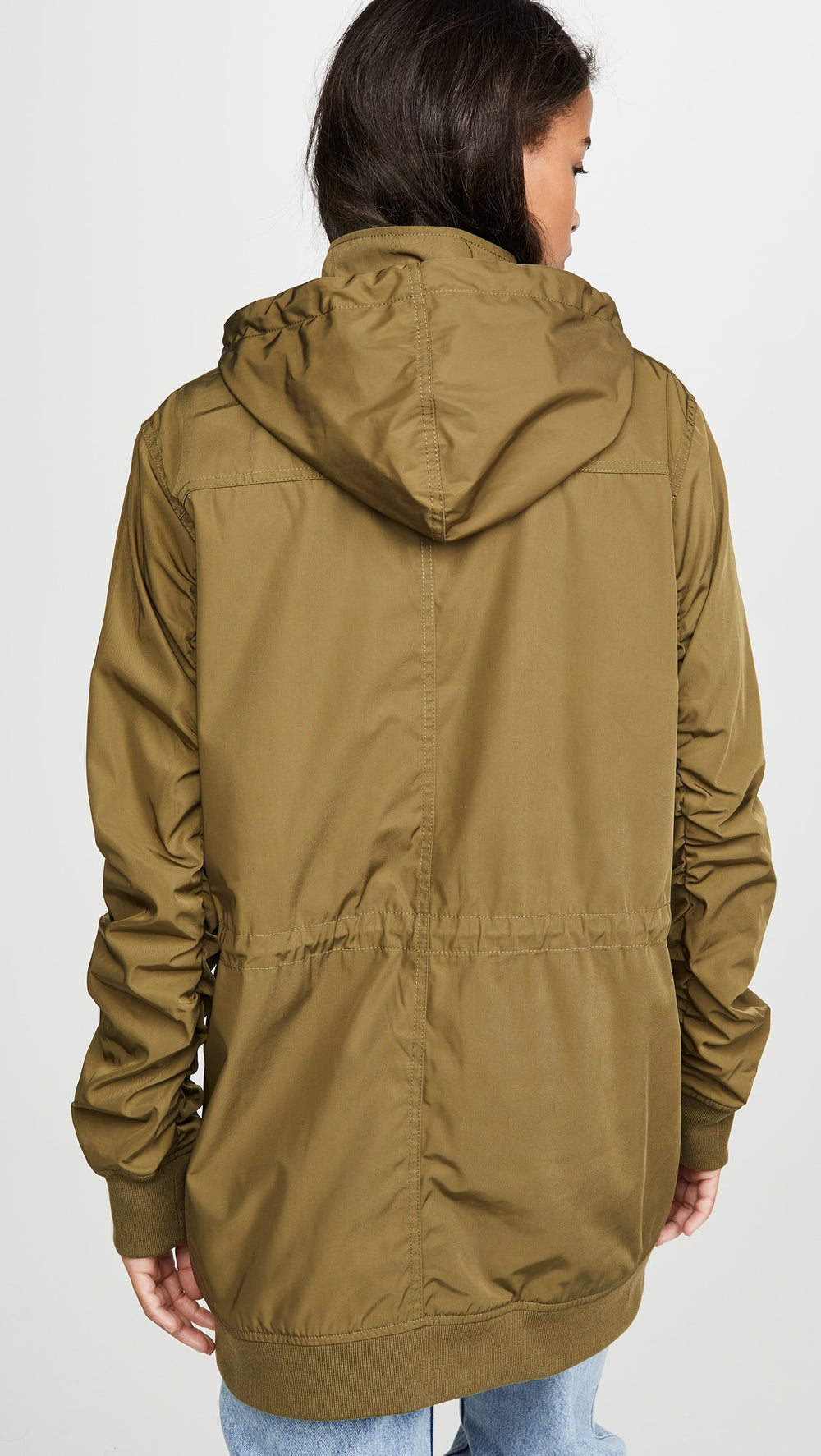 MONROW Parka Jacket Army Green Long Sleeve Removable Hood | ShopAA