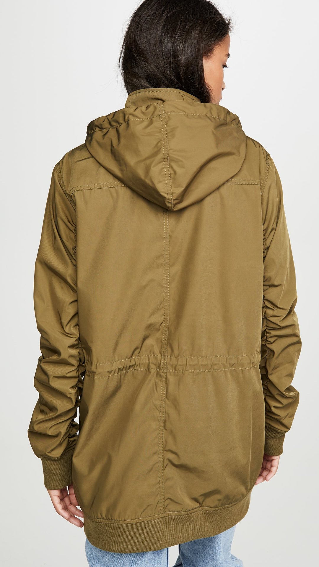 MONROW Parka Jacket Army Green Long Sleeve Removable Hood | ShopAA