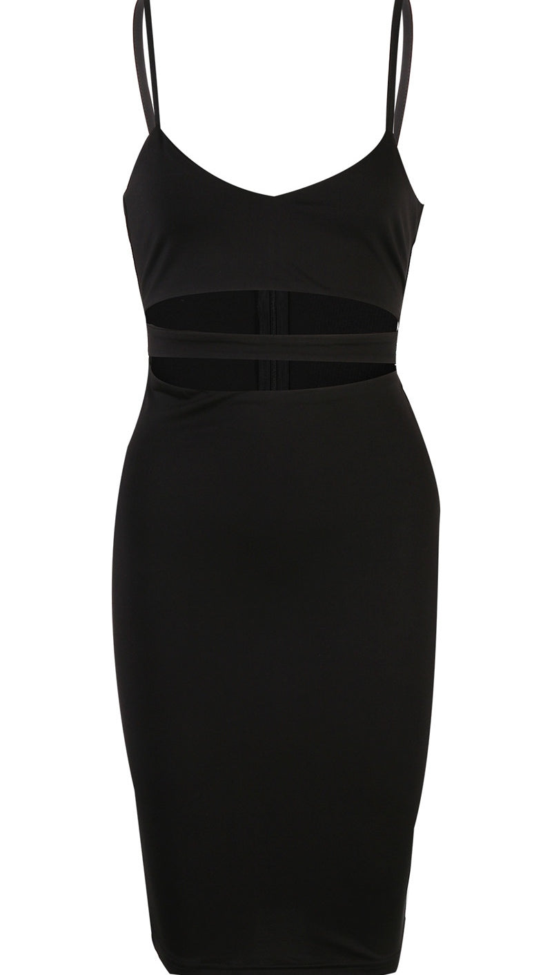 The Nina Cut Out Midi Dress Black- Pencil Skirt - Sleeveless - ShopAA The Nina Cut Out Midi Dress Black- Pencil Skirt - Sleeveless - ShopAA