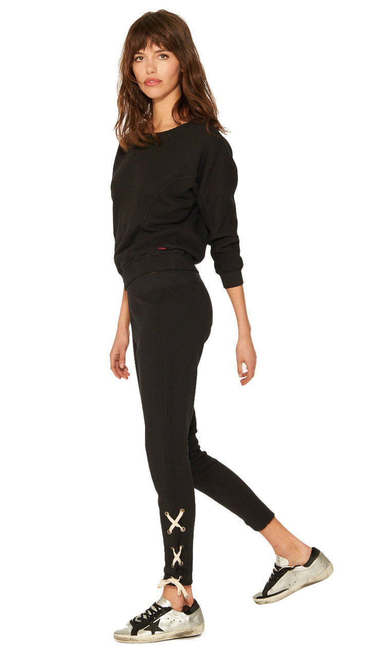 n:Philanthropy Emery Lace Up Ankle Skinny Sweats Black