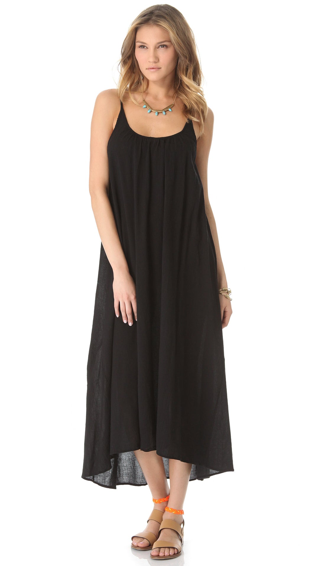 Tulum Dress in Black by 9 Seed Brand - Maxi - Cover-up - Gauze Knit ShopAA Tulum Dress in Black by 9 Seed Brand - Maxi - Cover-up - Gauze Knit ShopAA
