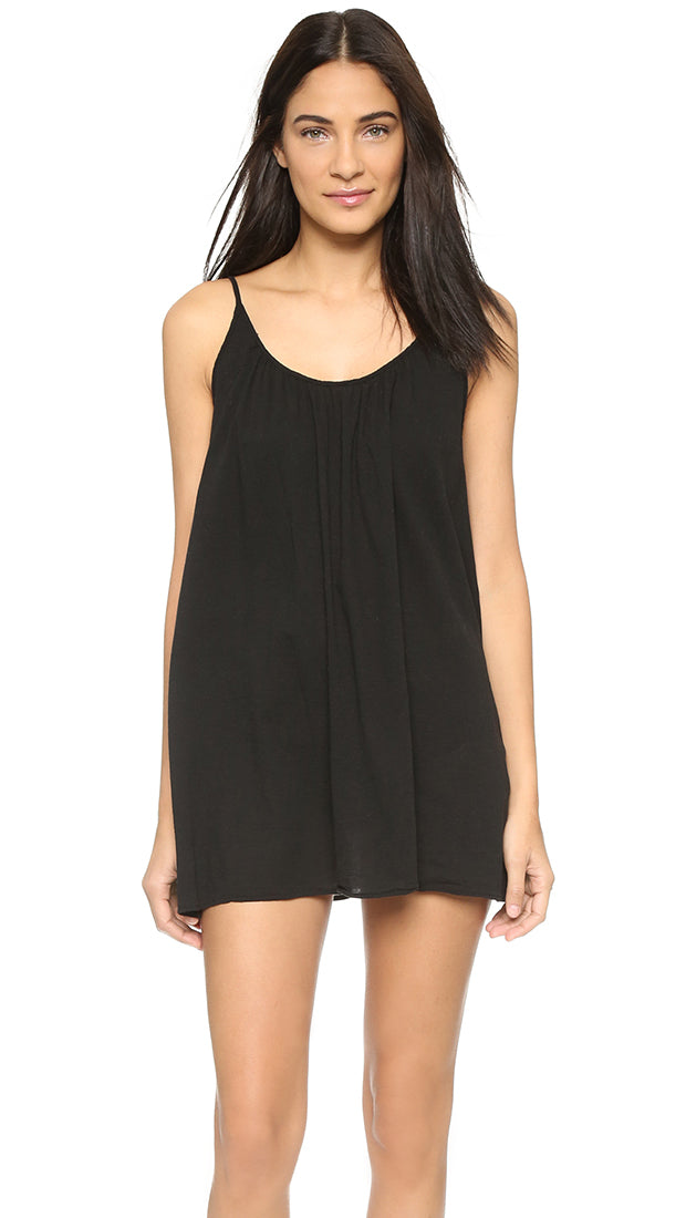 St. Barts Dress in Black by 9Seed Brand - Mini - Cover-up - Gauze Knit
