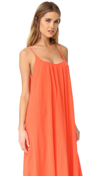 Tulum Maxi Gauze Dress in Coral by 9Seed Brand | ShopAA
