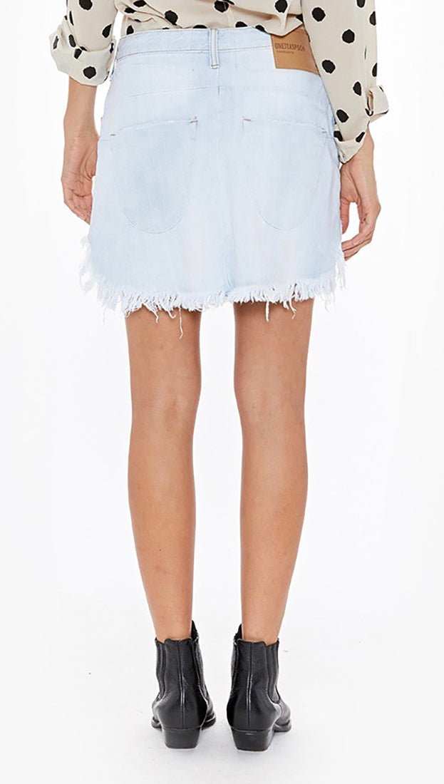 One Teaspoon Vanguard Brando Mid Rise Relaxed Fit Denim Mini Skirt 