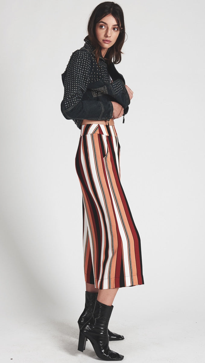One Teaspoon Hustler Wide Leg Culottes Pants Bronze Stripe l ShopAA