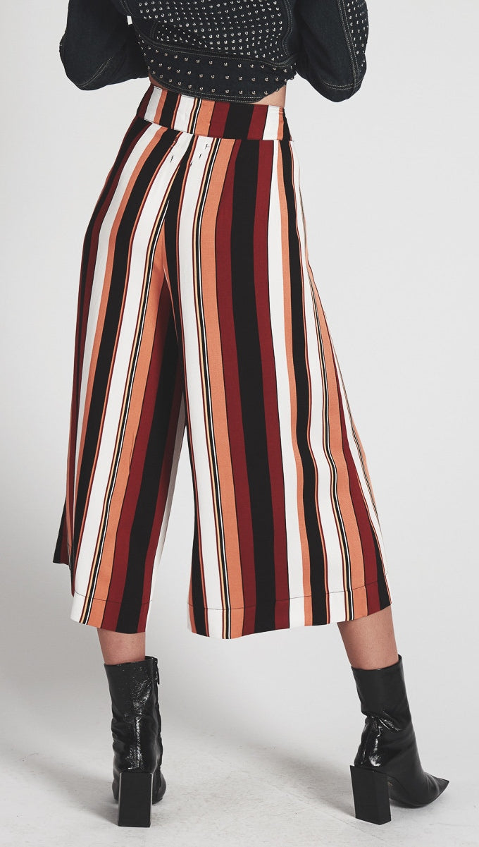 One Teaspoon Hustler Wide Leg Culottes Pants Bronze Stripe l ShopAA