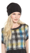 Plush Extra Slouchy Knit Beanie Hat Black Fleece Lined | ShopAA