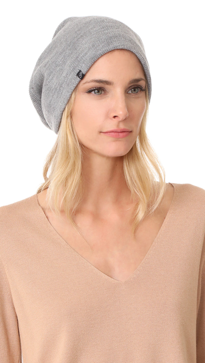 Plush Barca Ribbed Knit Beanie Heather Grey Fleece Lined Hat | ShopAA
