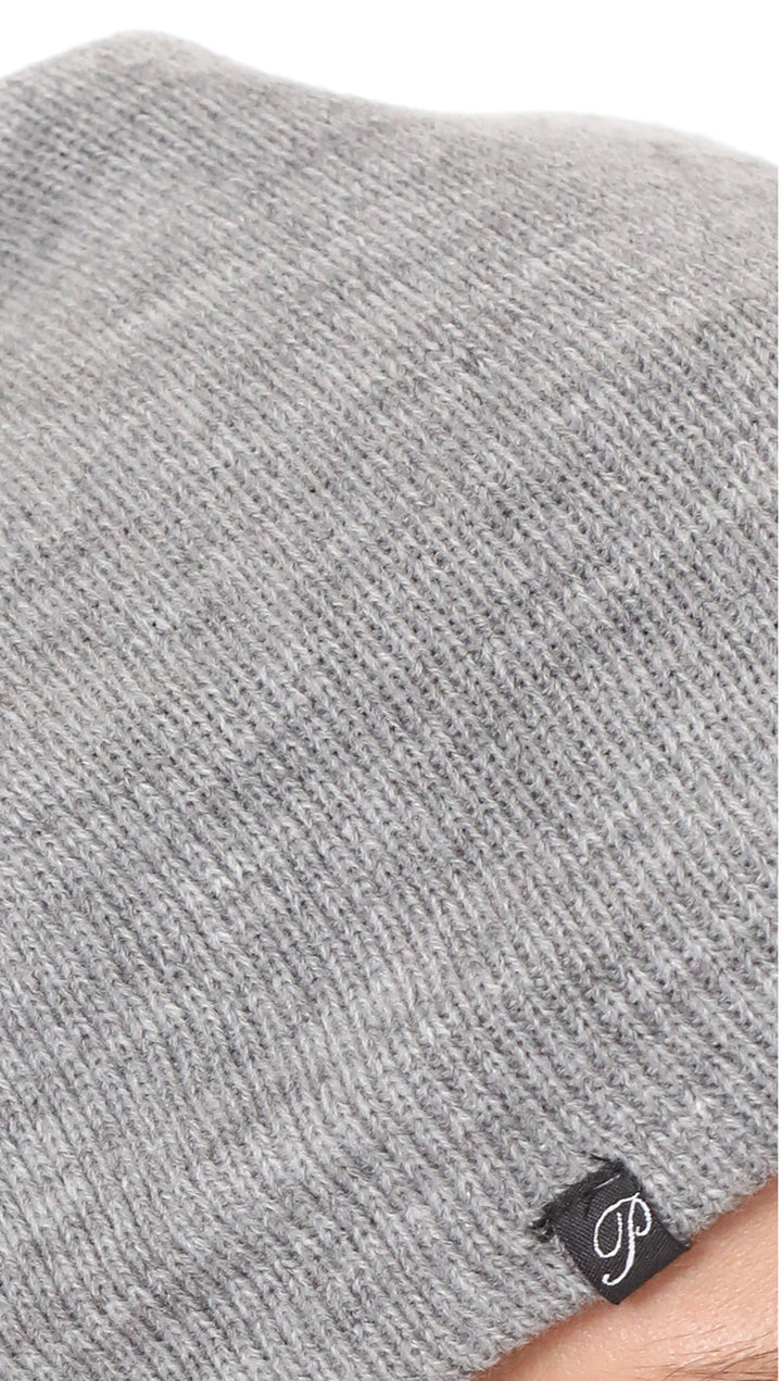 Plush Barca Ribbed Knit Beanie Heather Grey Fleece Lined Hat | ShopAA