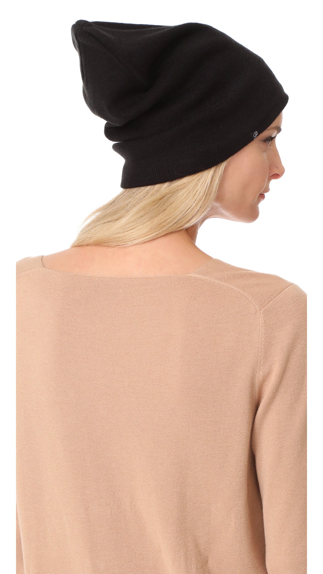 Plush Ribbed Knit Beanie Black Fleece Lined Hat | ShopAA